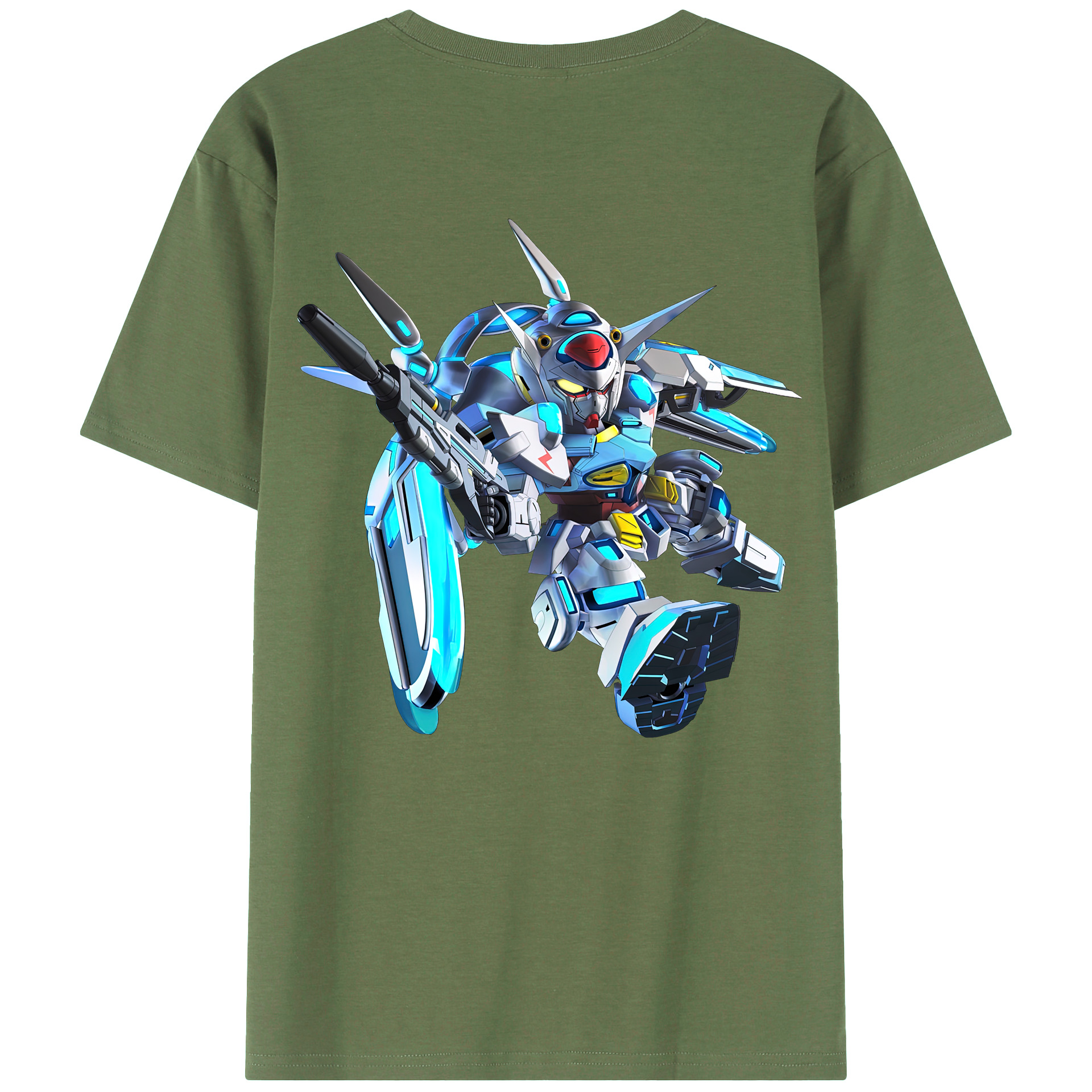 （画像用） 機動戦士ガンダム Mobile Suit Gundam 綿100％ メンズ半袖Tシャツ（バックプリント） 通気性